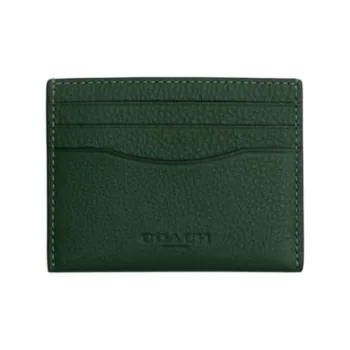 COACH Card Case Leather Card Holder Mini Men's Green