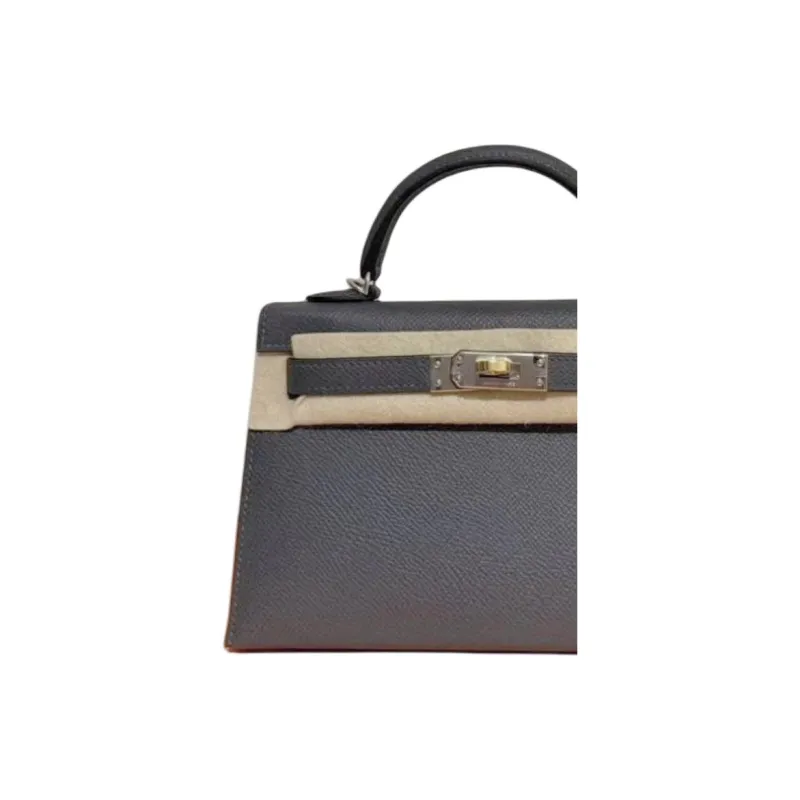 HERMES Mini Kelly 2nd Generation Epsom Leather Shoulder Bag, Crossbody Bag, Handbag Mini Women's 85 Ardoise Slate Gray-2