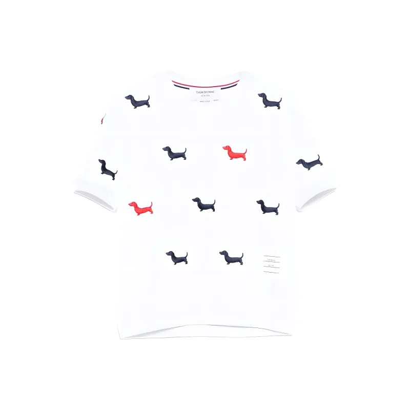 THOM BROWNE Embroidered hector Dog Logo T shirt-0