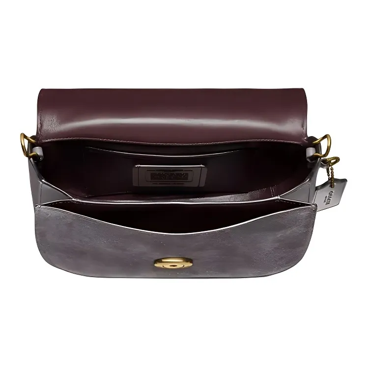 COACH Kat Leather Saddle Bag, Shoulder Bag, Crossbody Bag Women's Gray-2