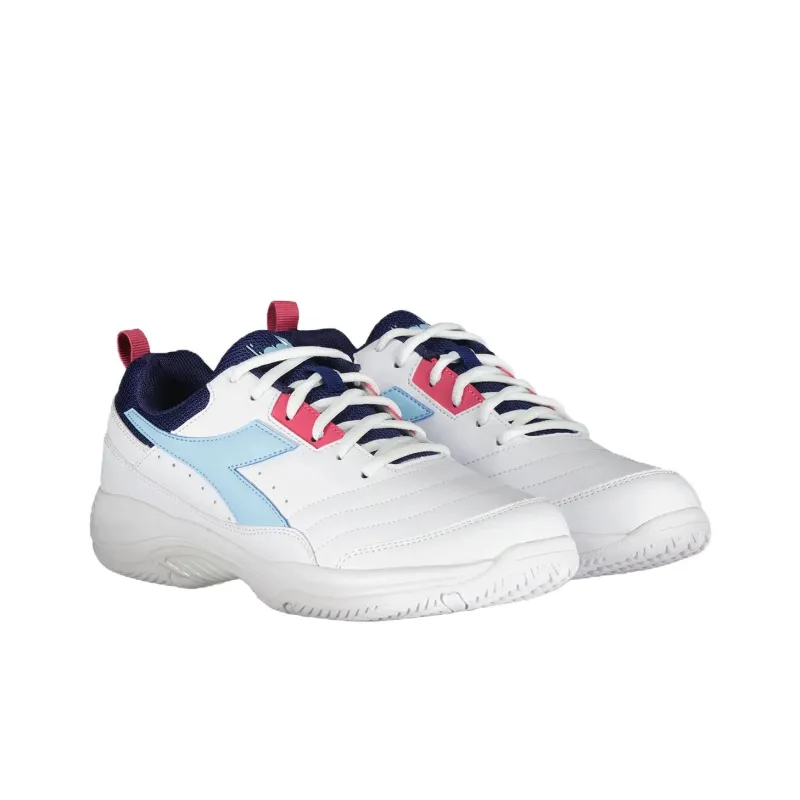 Diadora Anti Slip Wear Resistant Low Top Tennis Shoes Women's White-2