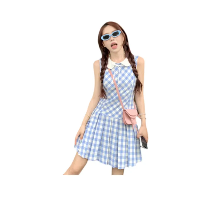 FLIM Sleeveless Dresses Women's Blue-0
