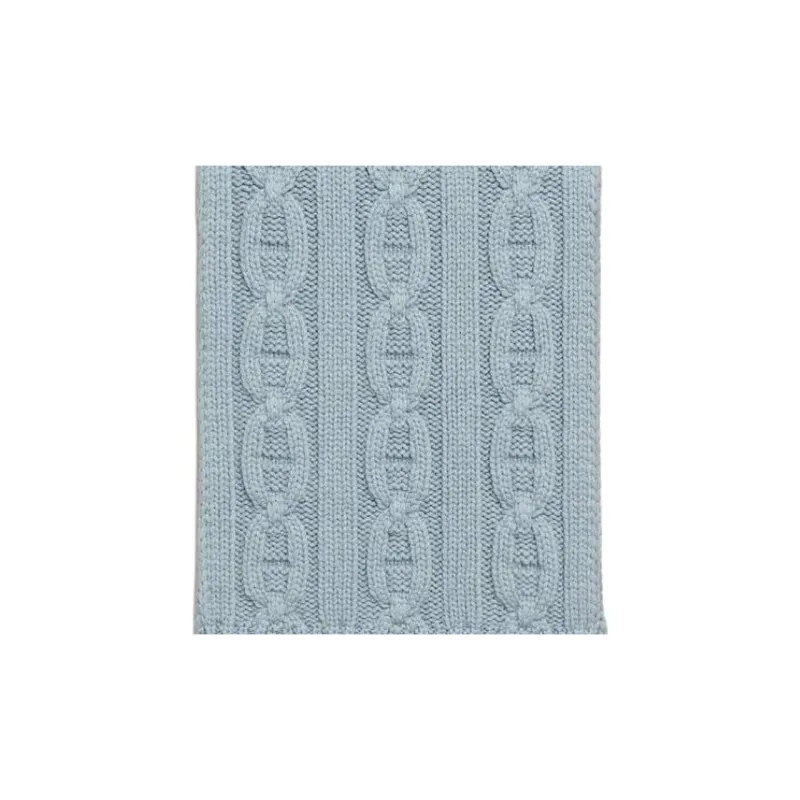 HERMES Cashmere Knit Scarves Unisex Light Blue-1