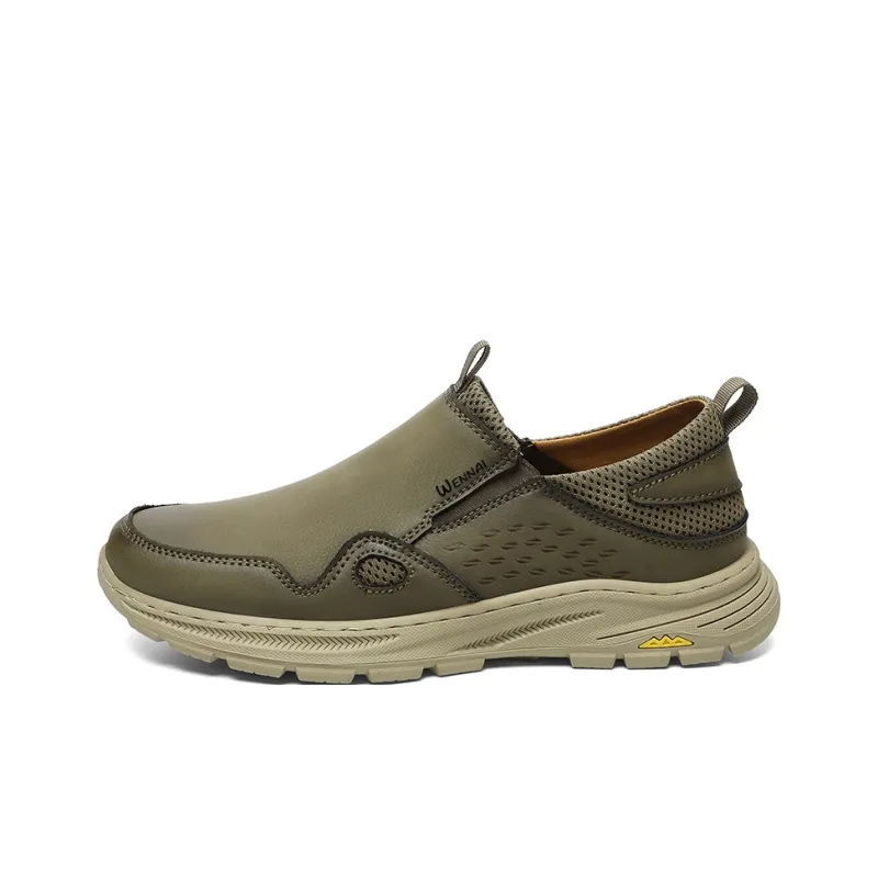 Wen Nai Casual Shoes Men's Khaki-0