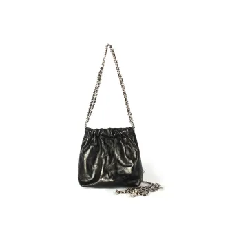 AQUASCUTUM Top Grain Cow Leather Underarm Shoulder Bag Women's Black