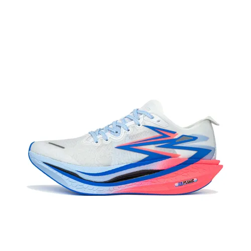 361° Flame 4 Cushioning Coverage Lightweight Low Top Carbon Plate Marathon Racing Running Shoes Unisex White Blue Pink
