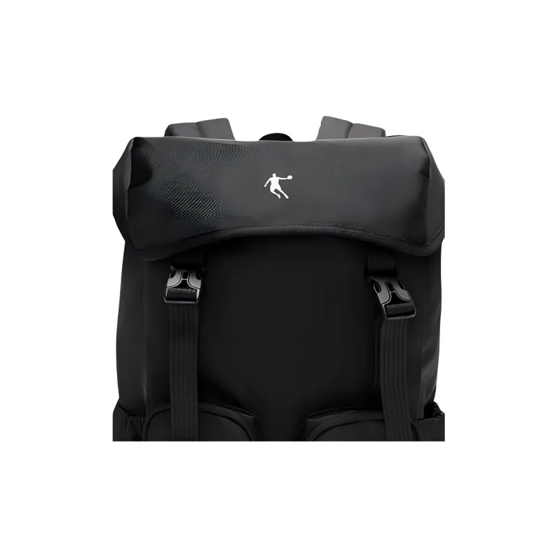 QIAODAN Multi Pocket Backpack Unisex Black-3