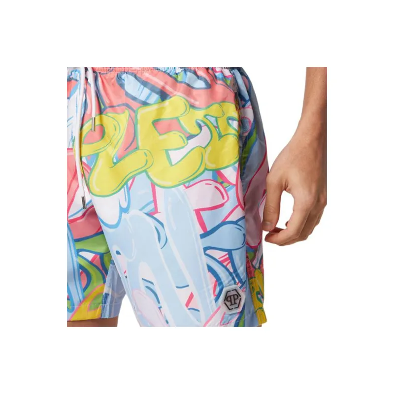 PHILIPP PLEIN Graffiti print Swim Shorts-3