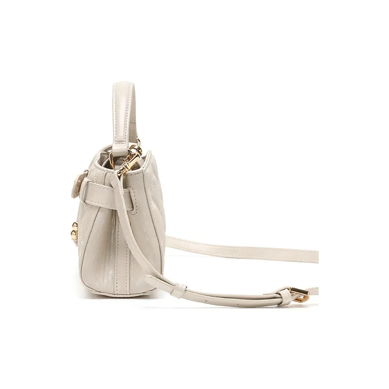 BETTINA VIVIAN PU Crossbody Handbag Regular Women's Beige Apricot-4