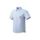 [Short-Sleeved Stripes Shirt]Blue and White Stripes (with Red Seal Chest Logo)
