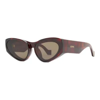 LOEWE Injection Molded Nylon+Metal Cat Eye Sunglasses Women's Red Brown