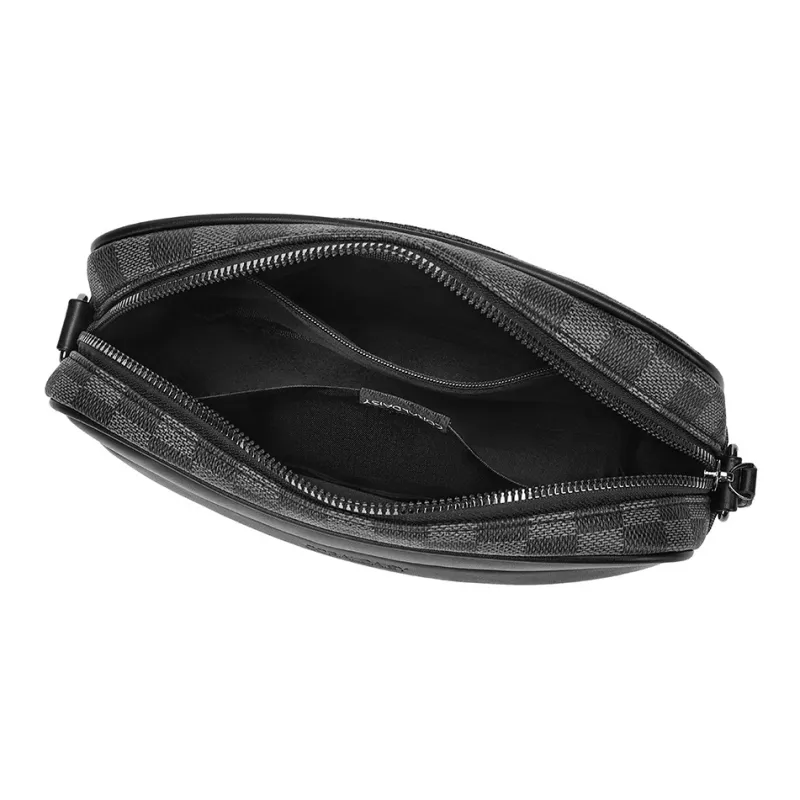 CORALDAISY Synthetic Leather Shoulder Bag, Crossbody Bag Men's Black-4