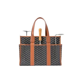 GOYARD Villette Calfskin Tote Bag, Shopping Bag, Handbag Women's Black & Brown