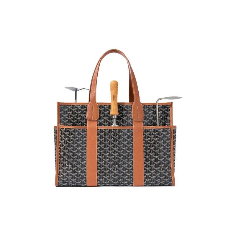 GOYARD Villette Calfskin Tote Bag, Shopping Bag, Handbag Women's Black & Brown-0