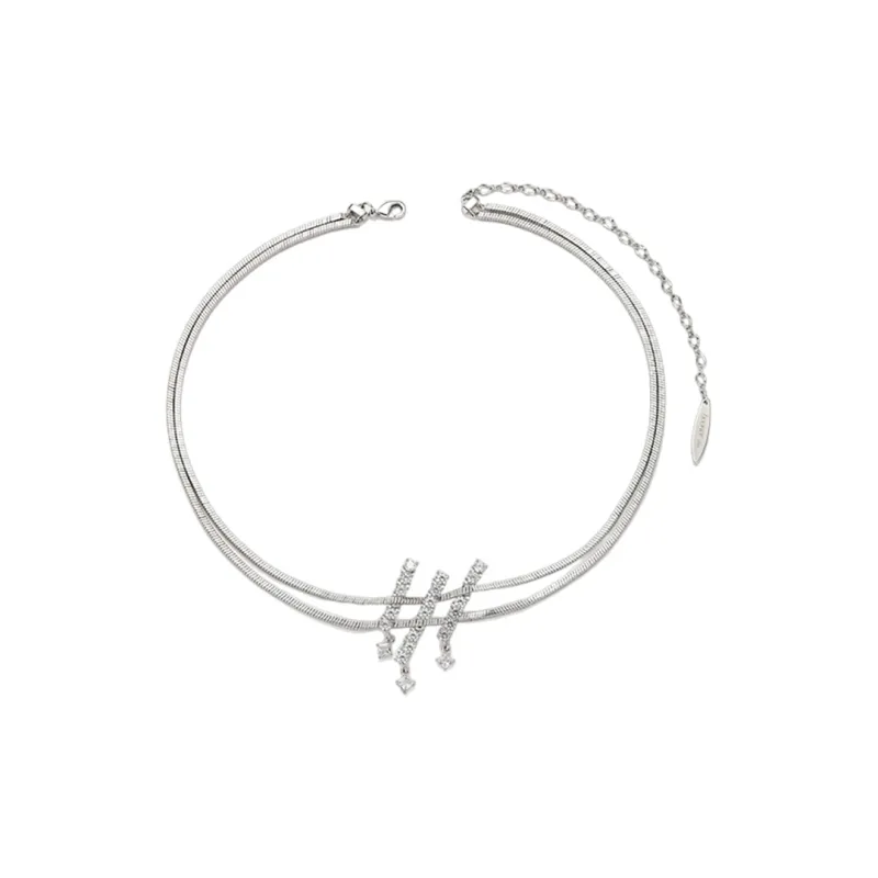 BOONEE ALUS White Gold Plated Copper Necklaces Women's-0