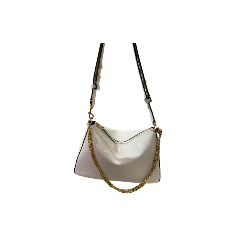 TORY BURCH Perry Leather Shoulder Bag Trumpets Women's White-0