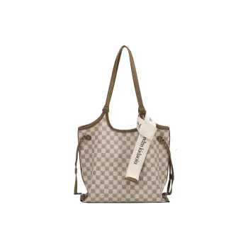 H YXIANG PVC Tote Bag, Shoulder Bag Women's Khaki