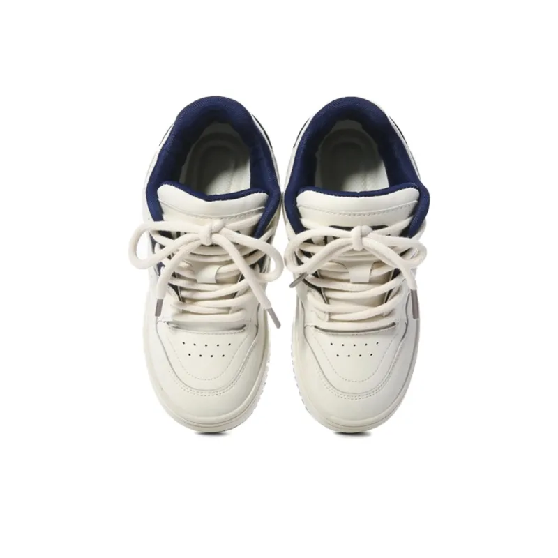 The New Age Family Low Top Skateboard Shoes Women's Beige Blue-2