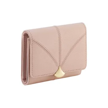 BVLGARI Sheepskin Wallet Women's Pink