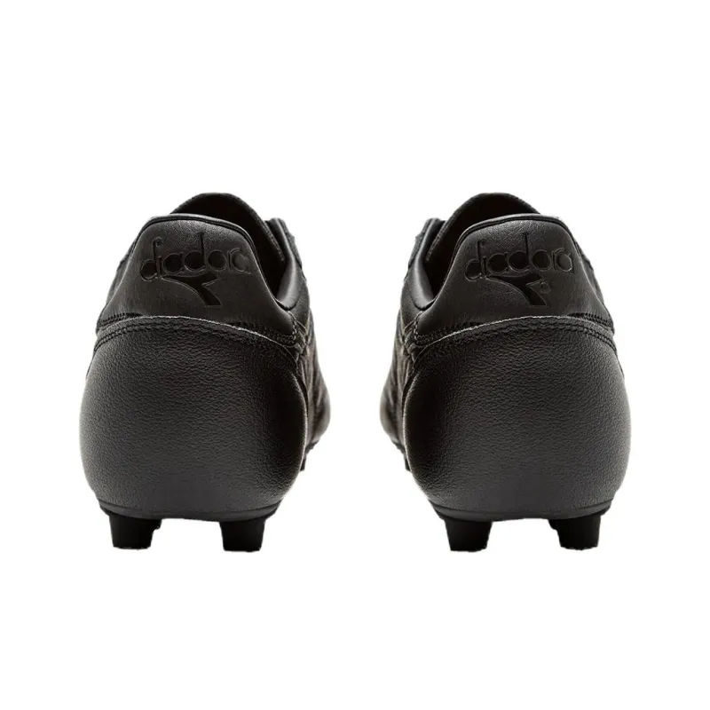 Diadora FG Firm Ground Anti Slip Wear Resistant Soccer Shoes Men's Black-3