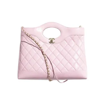 CHANEL Oil Wax Sheepskin Shoulder Bag, Crossbody Bag, Handbag Medium Size Women's Pink