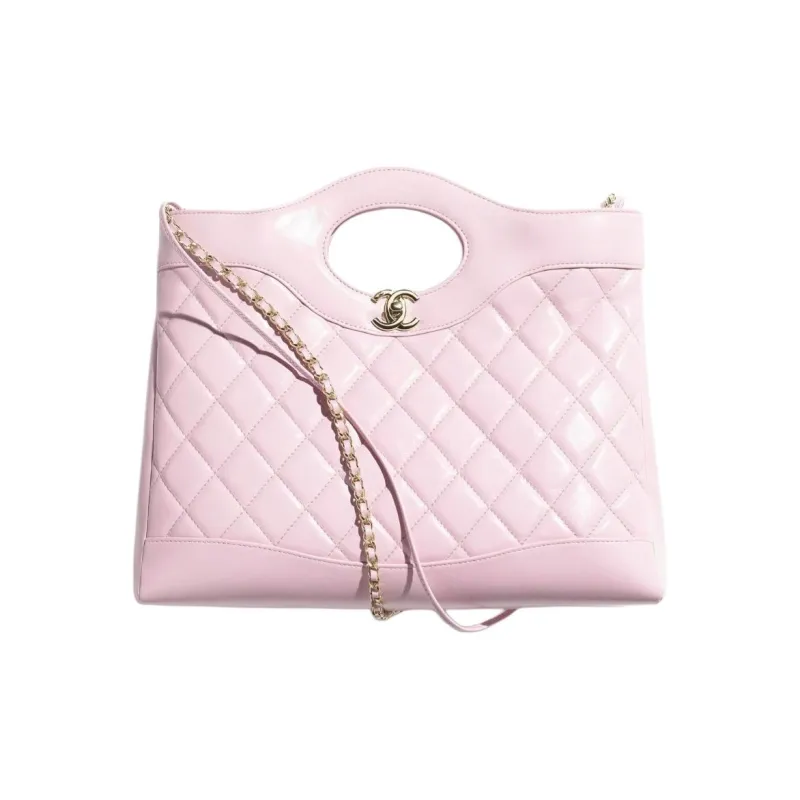 CHANEL Oil Wax Sheepskin Shoulder Bag, Crossbody Bag, Handbag Medium Size Women's Pink-0