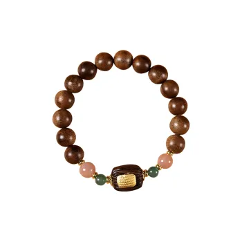 ZUIWENGLANGYASHANWENCHUANG Golden Sandalwood Bracelets Unisex
