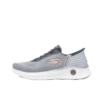 Skechers MEN'S GO WALK Low Top Casual Shoes Men's Gray White Orange