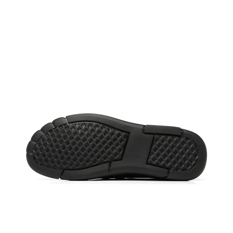 Wen Nai Men's Casual Shoes Men's Black Slip on-4