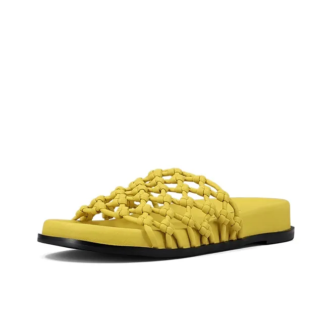 ZSBELLA Beach Sandals Women's Yellow Brown-1