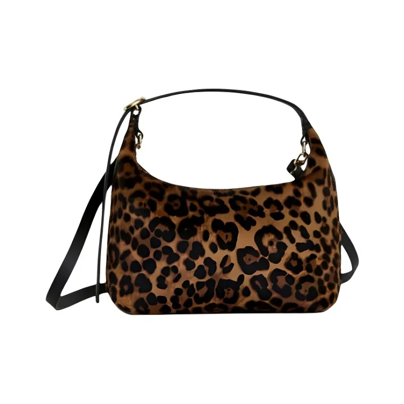 ARKET Cow Leather Shoulder Bag Crossbody Bag Handbag Medium Size Women's Brown & Black-1