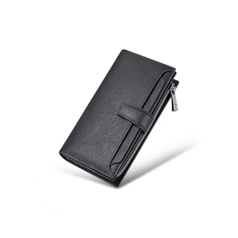 WilliamPOLO Cow Leather Wallet Men's Black/Coffee-0