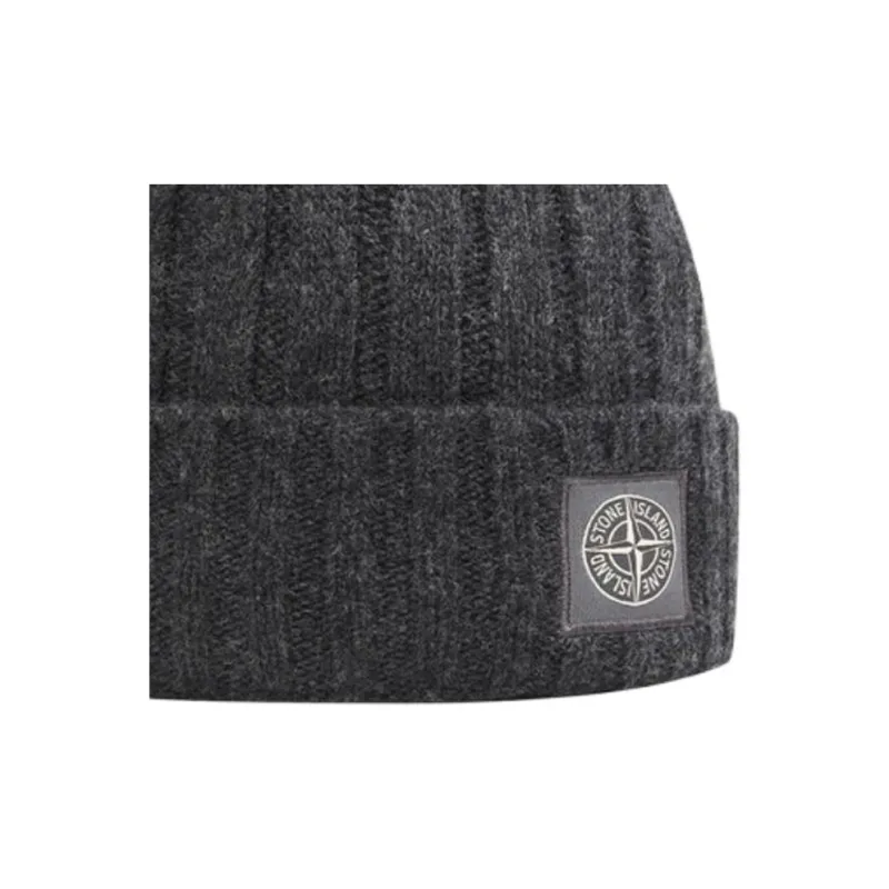 STONE ISLAND Wool Beanies Unisex Gray-2