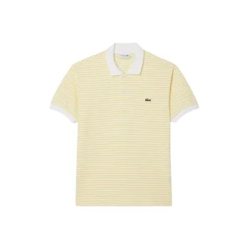 LACOSTE Polo Shirt Men's White/Yellow