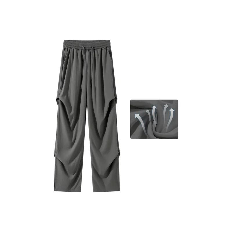 SOIE Cargo Pants Unisex Pink [Summer Cool Ice Silk Material]-13