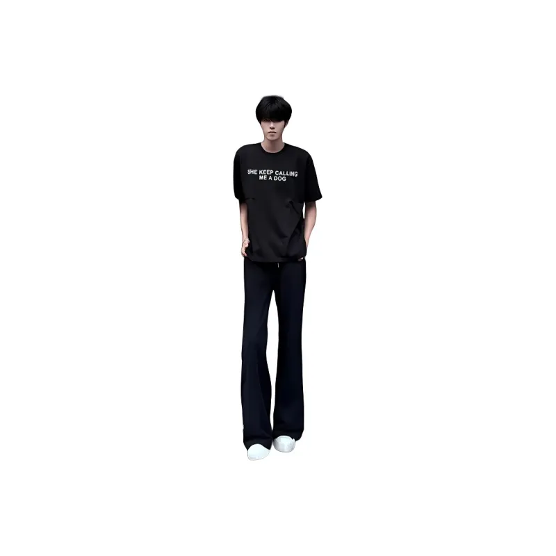 DARK HORSE American Luxury Streetwear Ice Silk Bootcut Suit Pants Unisex-0