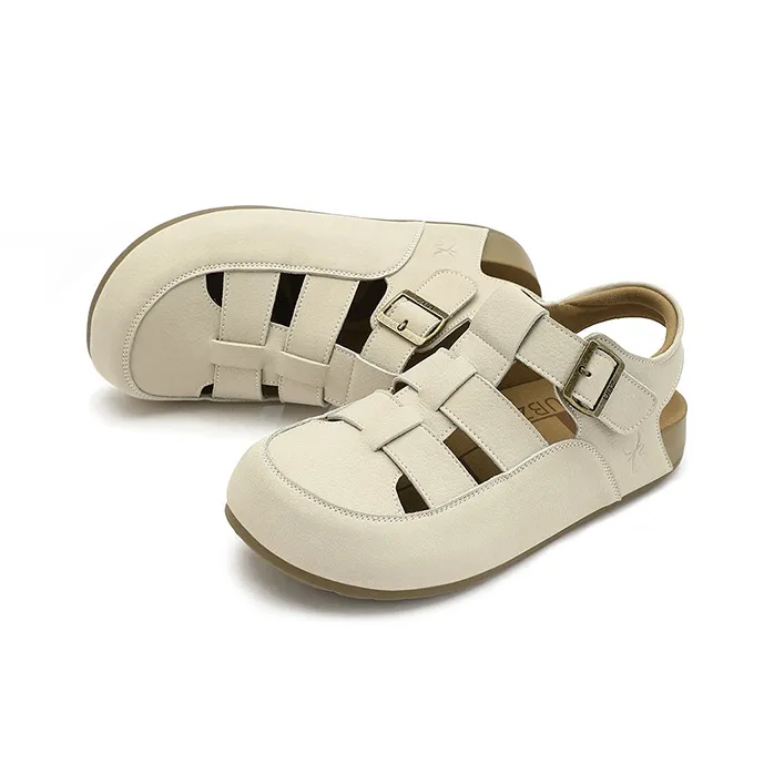 UBZ Roman Sandals Women's Ivory White-4