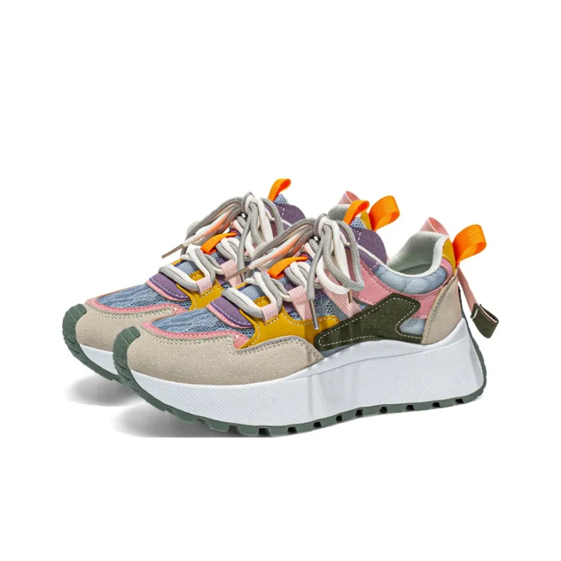 Gai Renpu Slip Resistant, Abrasion Resistant, Breathable Low Top Chunky Sneakers Women's-7