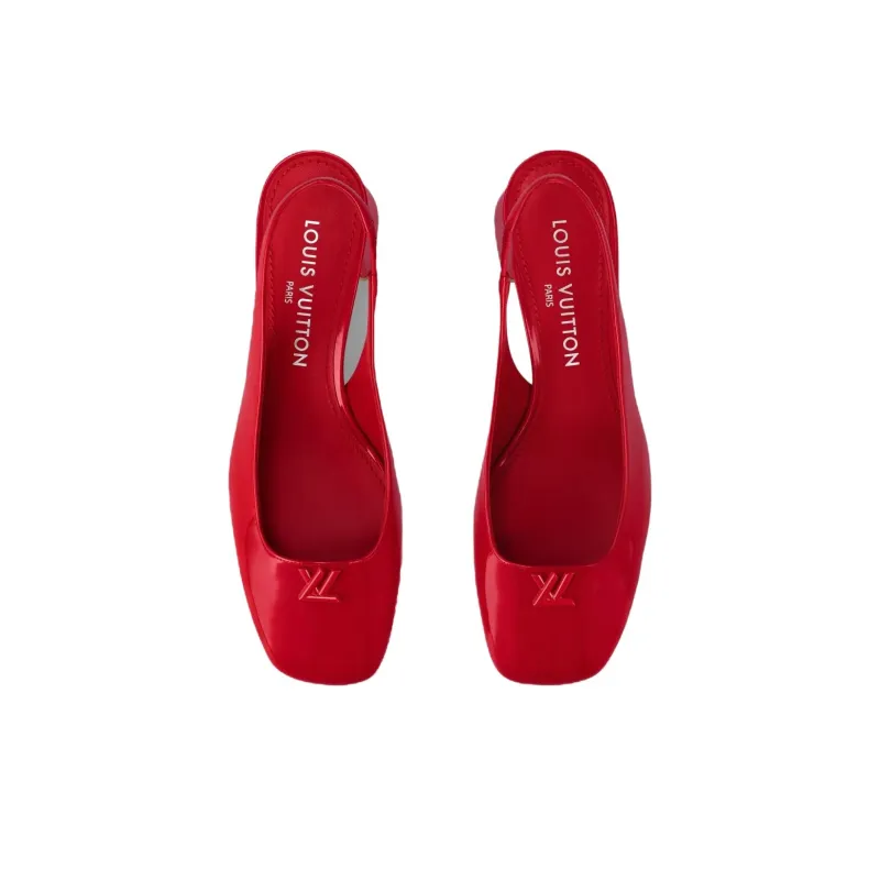 LOUIS VUITTON Swing Chunky Heel High Heels 5.5cm Women's Red-3