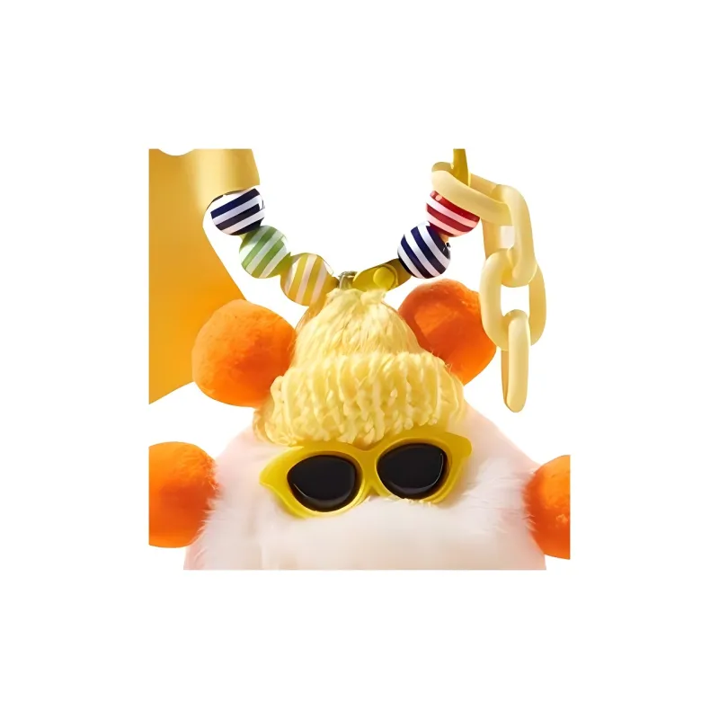 CinvaiKrose Rex Rabbit Fur Plush Keychain Charm Small Doll Bag Accessory Women's Multicolor-5