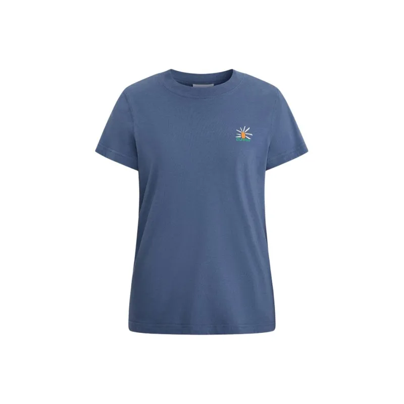 Short Sentence T Shirts Women's Blue Gray-0