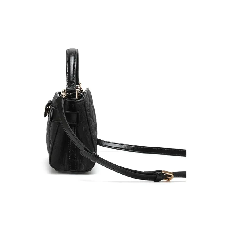 BETTINA VIVIAN PU Kelly Bag, Crossbody Bag, One Shoulder Handbag Women's Black-4