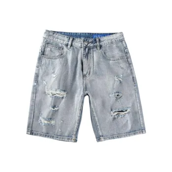 SNOW FLYING Denim Shorts Men Pink/Blue