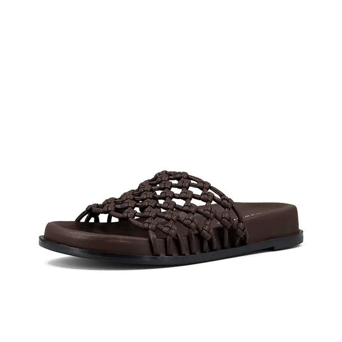 ZSBELLA Beach Sandals Women's Yellow Brown-3