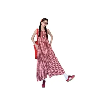 GOSO Sleeveless Dresses Women's Red Plaid