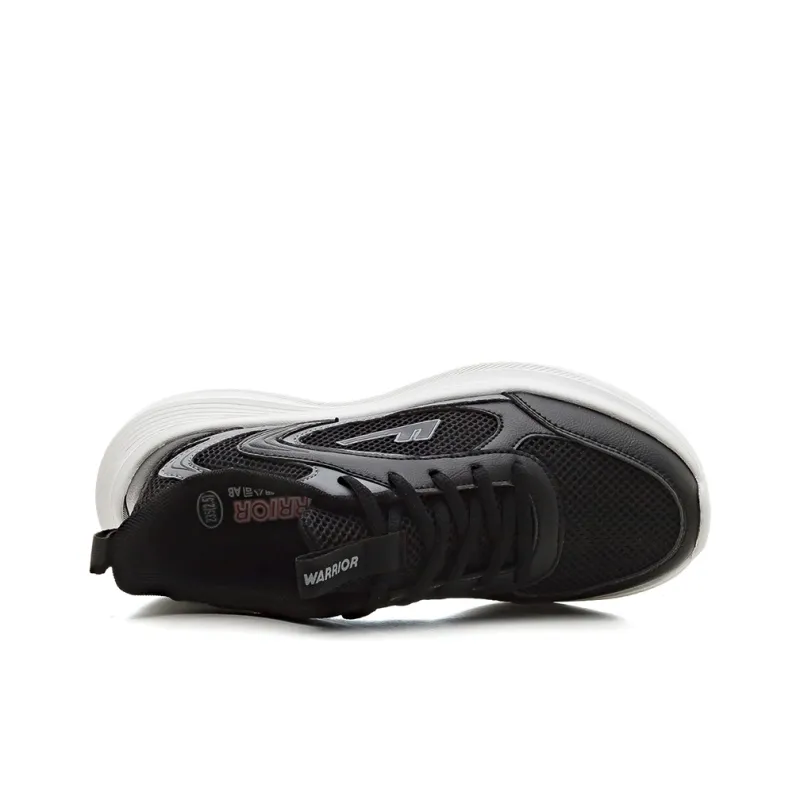 Warrior Breathable Lightweight Height Increasing Low Top Casual Shoes Unisex Black Gray-2