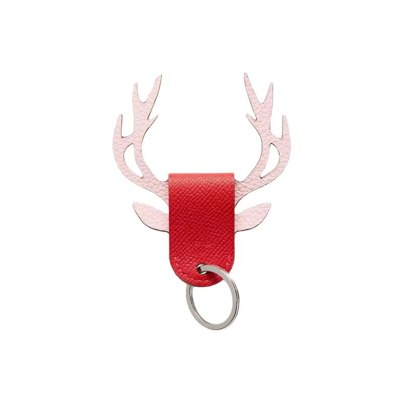 HERMES Calfskin Keychain Bag Accessory Women's Red-0