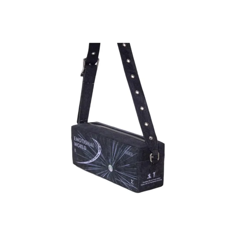 Emotional World Cotton Box Bag, Crossbody Bag, Shoulder Bag Trumpets Women's Black Blue-1