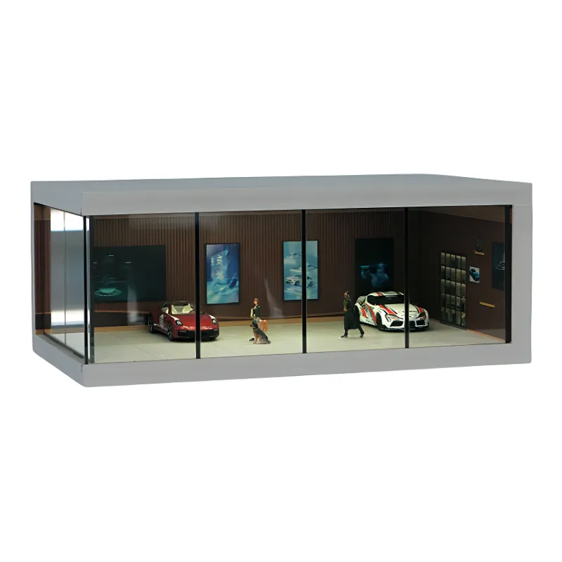 Lisa 1 64 Replica Alloy Model Cars Exhibition Hall Garage Scenario Model Accessories-4