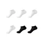 6 Pack[No-Show Socks White 4+Boat Socks Black 2]
